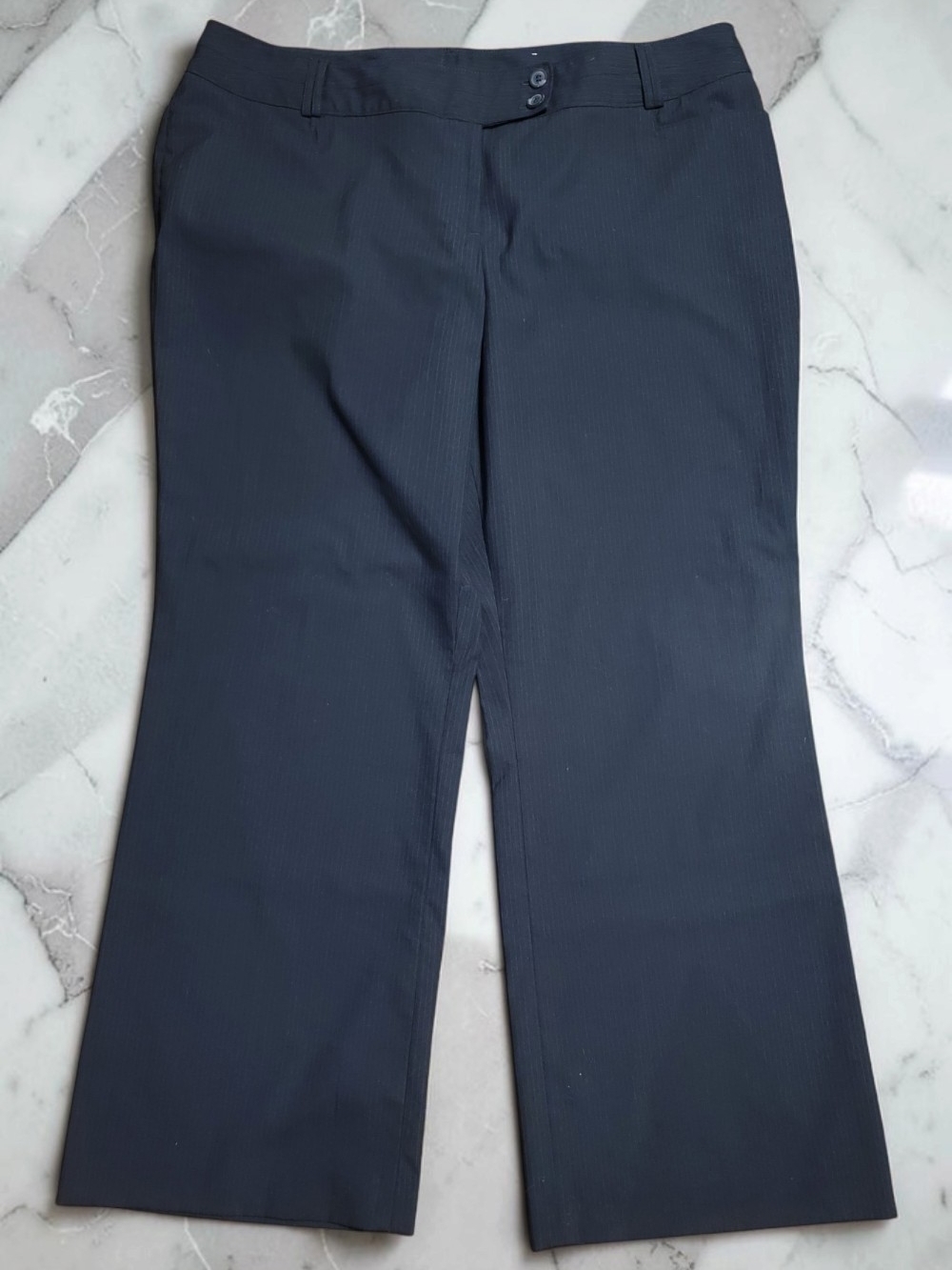 Lane Bryant Size 20 Gray Striped Straight-Leg Dress Pants